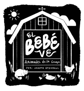 El bebé ve animales de granja